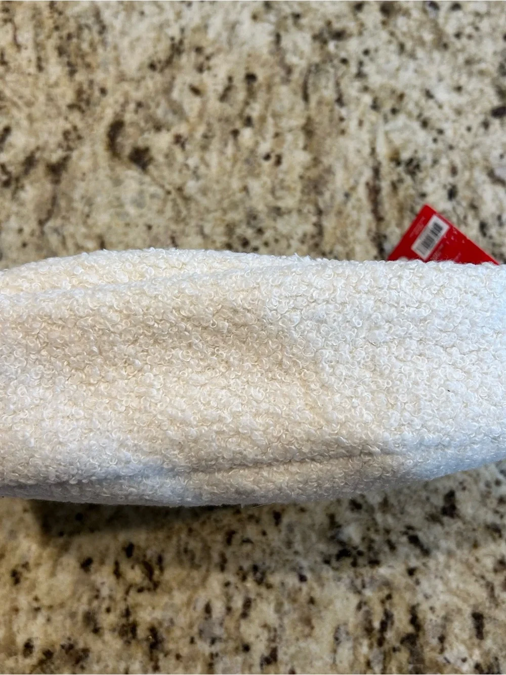 Disney White Sherpa NWT zippered Pouch with Pink & Blue Lilo & Stitch Patch.